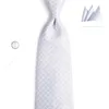 Dibangu Designer 18 Colors White Sliver Men's Ties Hanky Cufflinks Set Silk Neck Ties for Men Wedding Party Business Mens Tie