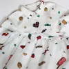 Kleinkind Mädchen Super Mode Sommer Kleidung A-Linie Kleid Cartoon Muster England Marke Design Weiß Kurzarm 210619