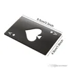 Creative Poker Card Beer Bottle Opener Bar Verktyg Soda Flaskor Öppna Portable Slitstarka Svart Silver Spades Spelar Kort Öppna CG001