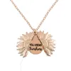 Pendentif Colliers Mode Creative Ouverture et fermeture Collier de chrysanthème You Are My Sunshine Golden Tournesol Dames Cadeau