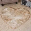 Super doux coeur forme moelleux tapis longue peluche tapis Shaggy tapis maison déco chambre salon couleur unie tapis