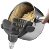 MOM'S HAND Silicone Pot Pan Bowl Funnel Strainer Kitchen Rice Washing Colander Kitchen Accessories 210626