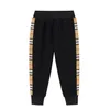 Fall Winter Boys Striped Color-Blocking Byxor Bomull Baby Boy Sweatpants Casual Pants Barn Fritid Byxor 2-8 år