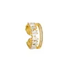 Luxury Zircon Gold Double Student Opening Rings For Woman 2021 Fashion Gothic Finger Jewelry Wedding Party Girl's Sexy Ring