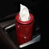 Bling Crystal Box Creative Diamond Towel Tube Auto Tissue Paper Holder Case Home for Girls Car Accessories