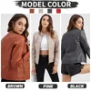 Women's Jackets 2021 Brand Designer Leather Women Short Slim Jacket Zipper Solid Long Sleeve PU Faux Outerwear Coat Womens Clothing