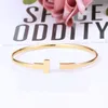 Luxury Designer Jewelry Bangle Titanium Steel Cuff Double T bracelets love charm cuff braccialet For Women Lover couples