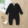 Spring Baby Boys Girl Rompers Long Sleeves Pure Color Autumn Boy born Clothes 210429