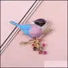 Pins, Brooches Jewelry Creative Design Mticolor Bird Brooch Pins Enamel Ainmal Hummingbird Gift Pyrrha Drop Delivery 2021 Sguon