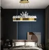 Lampadari a LED di lusso Modern Round Ring Crystal Gold Lampade a sospensione Lampade a sospensione Camera da letto Sala da pranzo Soggiorno Luci