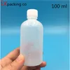 100個100ml白い車のプラスチックPe空のボトルスープピルパウダーエッセンスキャリブレーション包装ボトルグッズ数量