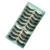 Dingsen 10 Pairs Natural 15mm Full Strip False Eyelashes Fake Lashes Long Makeup 3D Extension