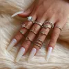 Wedding Rings 13PCS/Set Vintage Moon Crown Opal Women's Alt Bulk Heart Finger Jewelry Fashion Simple Inlaid Stone Knuckle Ring Year