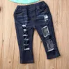 Bebek Kız Giysileri Set 2021 Yaz Çocuk Fırfır Kırpılmış Tüp Tops + Yırtık Denim Pantolon Kot 3 adet Moda Çocuk Kıyafetler