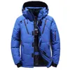 Winter Duck Down Kurtka Mężczyźni Znosić Gruby Ciepły Snow Parka Męski Kapturem Wiatrówka Płaszcz Moda Outdoor Down Kurtki 4XL 211206