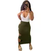 Nowe Kobiety Spódnica Odzież Solidna Kolor Dziura Sexy Spódnica Spódnica Długie Spódnice Wiosna Lato X0428