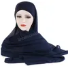 Islamique une pièce pratique Turban casquette Eid chapeaux femmes musulmanes élastique avec corde Hijab mousseline de soie écharpe châles