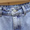Casual Phatchwork Pockets Diamantes Saia Denim para Mulheres Cintura Alta Uma linha Mini Saias Feminino verão moda elegante 210521