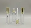 Gold Empty Lipgloss Tubes Square Clear Bottles Lip Gloss Tube Liquid Refillable Plastic Packaging Containers