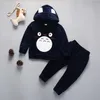 2PCS Baby Winter Clothes Set Tute per bambini Abbigliamento per bambini Abiti Bambini Ragazzi Ragazze Cartoon Felpe con cappuccio in velluto Pantaloni