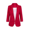 2020 Höst Kvinnor Gul Vit Röd Casual Slim Blazers Ladies Jacket Coat Blazers Kvinna 3/4 Ärm Businsuits x0721