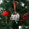 Świąteczne Dostawy Strona główna Garden2021 Brand- DIY Nazwa Błogosławieństwa PCV Samochód Choinki Dekoracje Wiszące Wisiorek Cute Snowman Xmas Orna