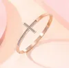Damen Hochwertiges Metall Manschettenarmband Kreuz Armband Eleganter Hochzeitsschmuck Q0719