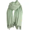 Vinter Scarf Solid Tjockare Kvinnor Ull Cashmere Scarves Neck Head Warm Lady Shawls Wraps Tassel