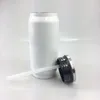 DIY canegas Sublimação Cola Can Blanks Garrafa de Água Thermos Thermos Parede de aço inoxidável de aço inoxidável isolado Vácuo com lata de transferência de calor de palha