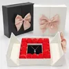 1pcs Rose Gift Wrap Packaging Boxes Valentines Day Gift Jewelry Box With Bow HXD24293