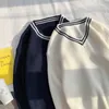 Maglione pullover da uomo con scollo a V Stampa allentata Coppia per il tempo libero Maglioni morbidi e caldi Chic Studente lavorato a maglia Abbigliamento da strada All-match Preppy Accogliente Y0907