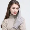 Five Fingers Gloves High Quality Grace Lady Women Winter Vintage Windproof Soft Warm Touch Screen Driving Full Finger Glove Mittens G068