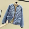 Chaqueta acolchada de algodón ligero para mujer, abrigos de invierno cálidos para mujer con cremallera de manga larga y retazos de felpa de cordero holgado coreano para mujer 210522