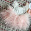 Espagnol enfant en bas âge filles robe de perles pour bébé baptême anniversaire enfants flutter manches tutu princesse vestido vêtements 210529