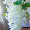 2021 145 CM Long White Theme Artificial Silk Flower Vine Hydrangea Wisteria Rattan Encryption Design For Home Hanging Ornament