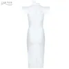 Summer White Ruffles Lace Bandage Dress Women Sexy Sleeveless Bodycon Club Celebrity Evening Party Vestidos 210423