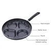 Smażenia Nie-kija Pan Four-Hole Omlet Multifunction Eggs Ham Cakener No Oil-dym Breakfast Grill Garnek Gotowanie 210423