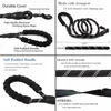 FML Pet Leash Set 2Pack 5FT Nylon Dog Leashes with Handle Reflective Lightweight Dog Training Car Seat Belt Portable Pet Bowl 211006