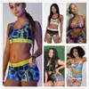 Summer Women Swimwear Two Piece Bikini Swimsuit Print Tracksuits Sexy Beach Swim Clothes