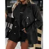 Damesjassen Sexy V-nek Small Suit Jacket Herfst en Winter Vrouwelijke Effen Kleur Lange Mouwen Elegante Kantoor Blazer Damesfeest