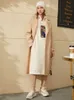 ミニマリズムヴィンテージ女性のスウェーターシャツのドレスファッションフード付きプリントフリース厚いカーフレングスパーカー1206 210527