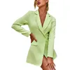 Trajes sexys de color verde menta para mujer, chaqueta corta, vestido ajustado para oficina, fiesta, graduación, chaqueta, alfombra roja, traje de ocio, abrigo de una sola pieza