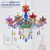 Lustres Couleur européenne Chambre d'enfants Lampe de chambre à coucher Candy Creative Crystal Light El Restaurant Diffuse Café Bougie Lustre