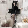 Black Vampire Bat Costume Cosplay Masquerade Woman Evil Horror Manica con cappuccio Costumi di Halloween Cos Y0913