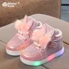 Size 21-30 Children's Led Sneakers Girls Glowing Kids Shoes for Luminous Baby Kid with Backlight Sole 220208