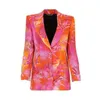 Getpring Women Blazer Długie Kobiety Płaszcz Drukuj Blazer Garnitur Czerwony Zielony Płaszcz Wiosny Plus Size Kobiety Blazer i kurtka 210714