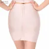 Lato Sexy Bodycon Slim Stretch Ołówek Bandaż Spódnice Nude Pink Celebrity Party Skirt 210423