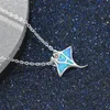Naszyjniki bohemia niebieska imitacja opal urocza meduza Naszyjnik Rainbow Birthstone Animal Kobiet Ocean Beach Biżuteria G12
