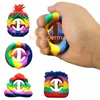 Arcobaleno Snap Fidget Toys Grab Sensory Popper Silicone Antistress Hand Grip Toy Ball Snappers Fidgets Squeezy Decompression Ring Push Bubble