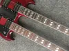 Guitarra eléctrica de doble cuello rojo con fretbook de palisandro, 6 + 12 cuerdas, personalizable